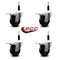 Service Caster 3.5'' Soft Rubber Swivel 7/8'' Expanding Stem Caster Set Total Lock Brake, 4PK SCC-EXTTL20S3514-SRS-78-4 - alternate 4